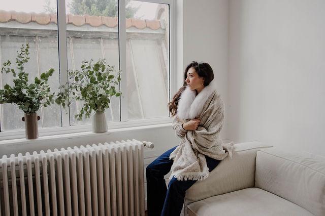 petit col en fourrure renard blanc polaire