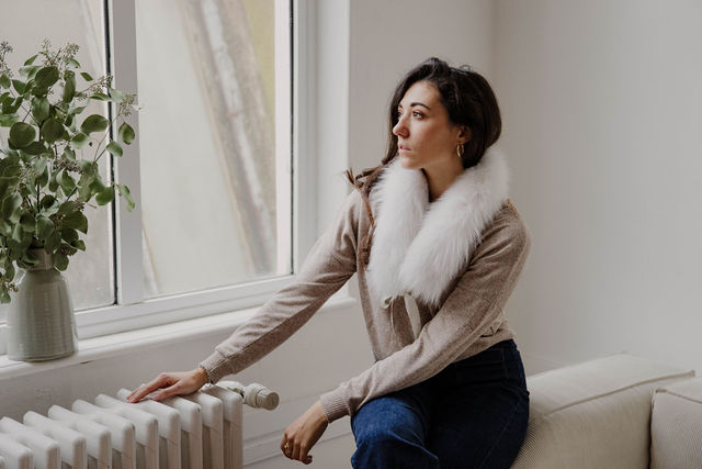 grand col en fourrure renard blanc polaire