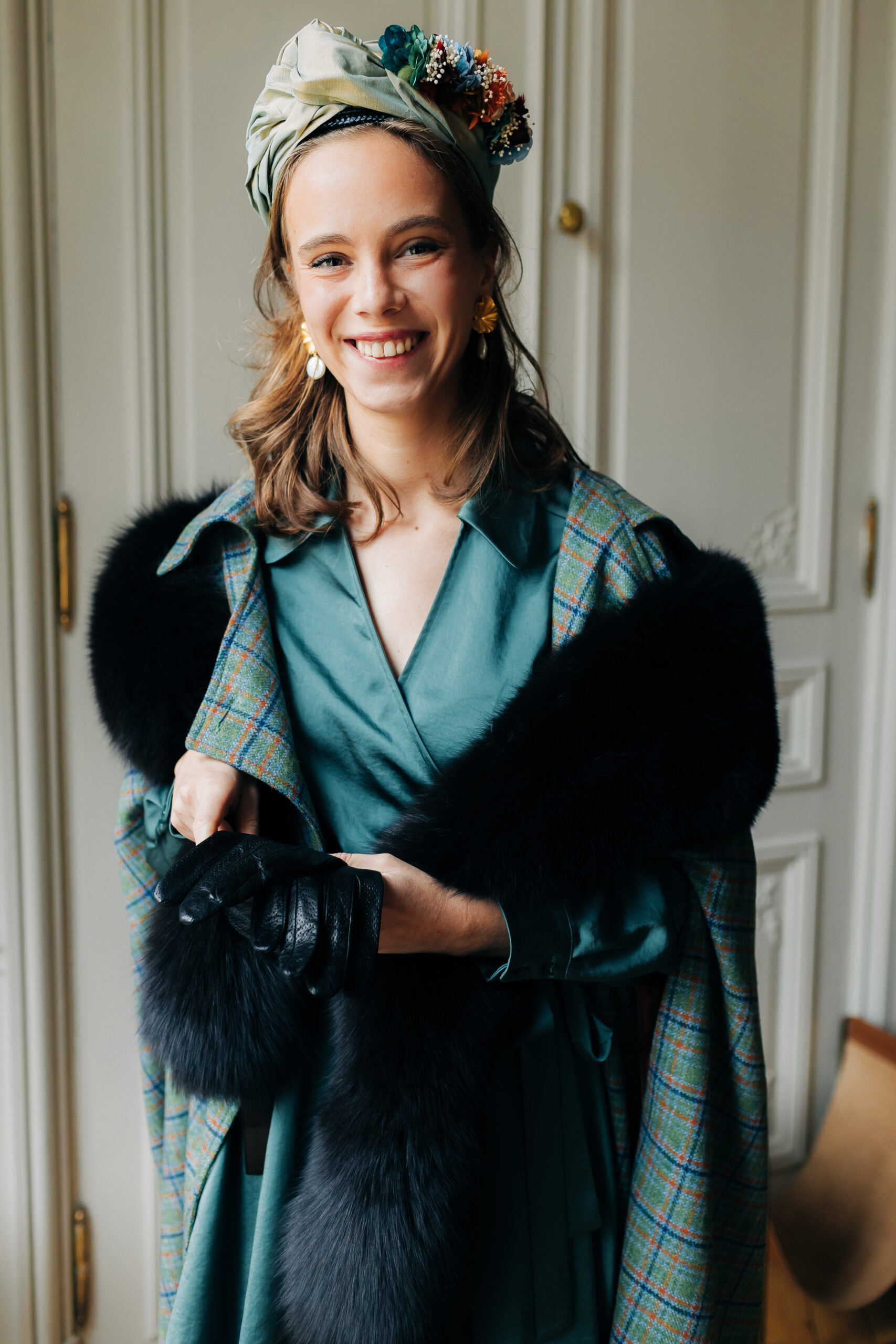 etole en fourrure noire