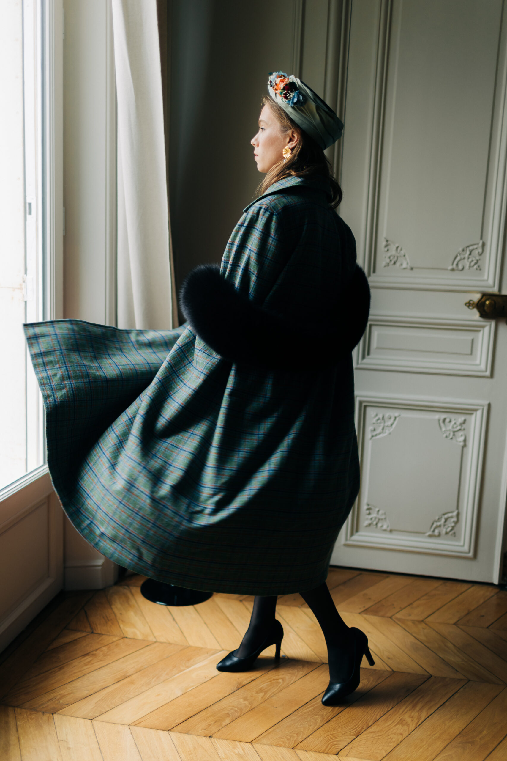 etole en fourrure noire