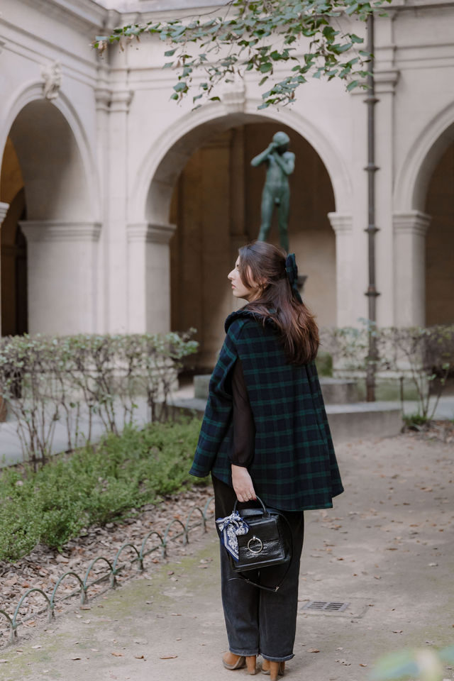 noeud reine d'Écosse tartan vert et bleu