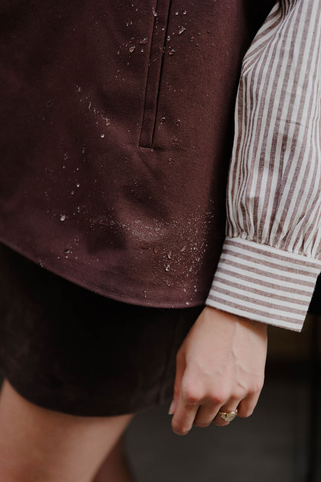 coton déperlant marron chocolat pluie imperméable ciré