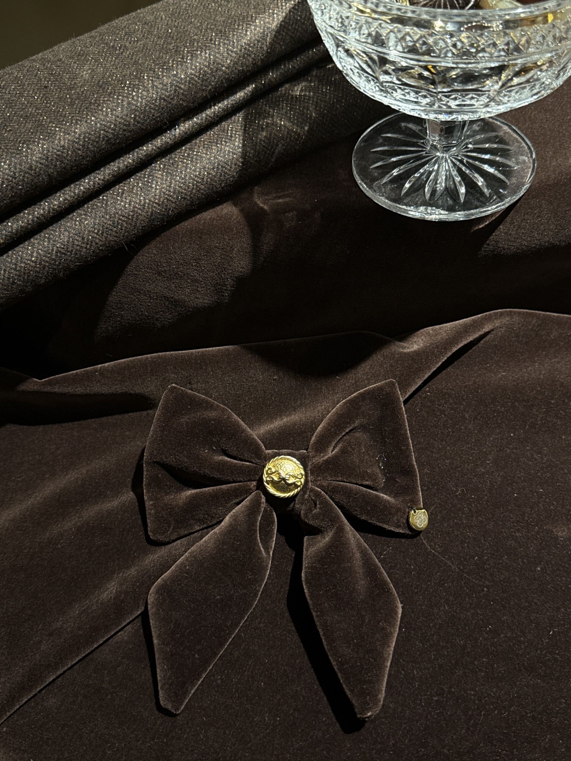 petit noeud velours et boutons