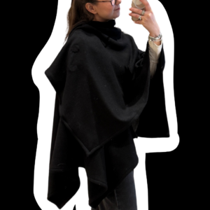 LA CAPE DRAPÉE NOIRE courte
