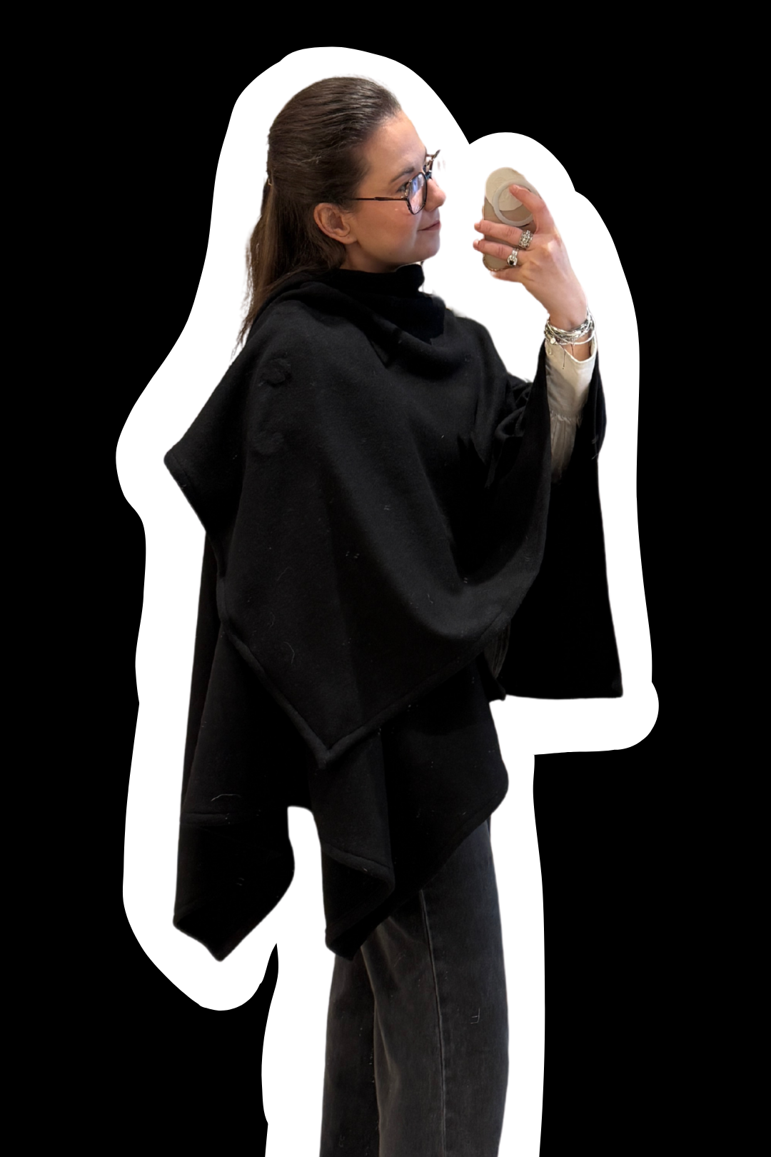 petit cape drapée noire